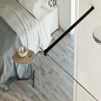 Parete doccia 75 CM  198 CM in vetro trasparente 8 MM mod. Walk in Black Free