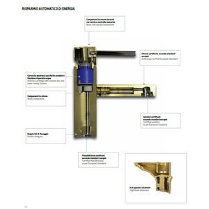 Miscelatore lavello cucina con bocca girevole cromato 35 mm mod. Evoque