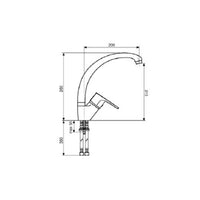 Miscelatore lavello cucina con bocca girevole cromato 35 mm mod. Evoque