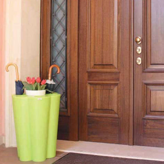 Portaombrelli moderno tondo Lulet e vaschetta scolapioggia Tortora