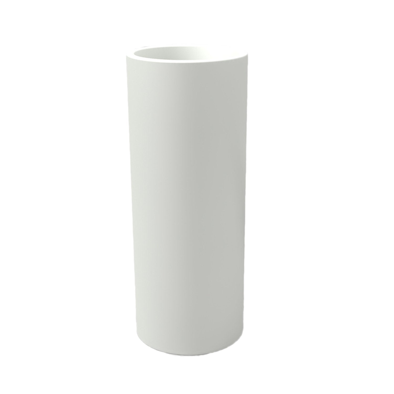 Vaso moderno in resina tondo H 90 Ø 35 Bianco modello Barocco