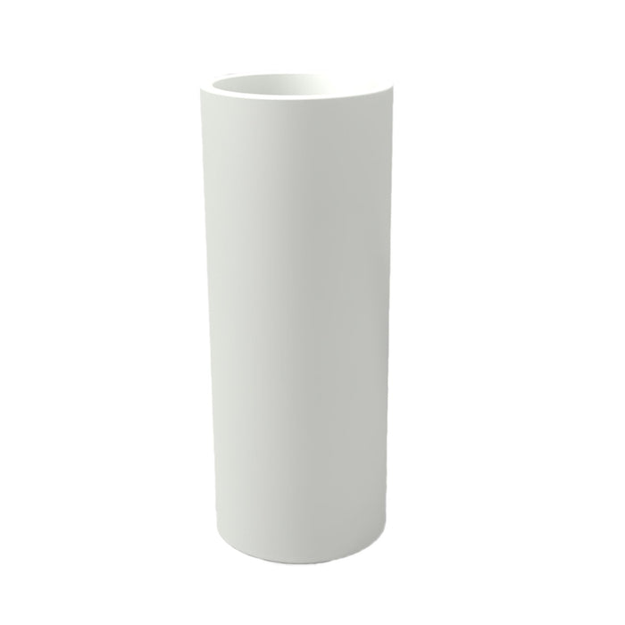 Vaso moderno in resina tondo H 90 Ø 35 Bianco modello Barocco