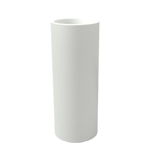 Vaso moderno in resina tondo H 90 Ø 35 Bianco modello Barocco