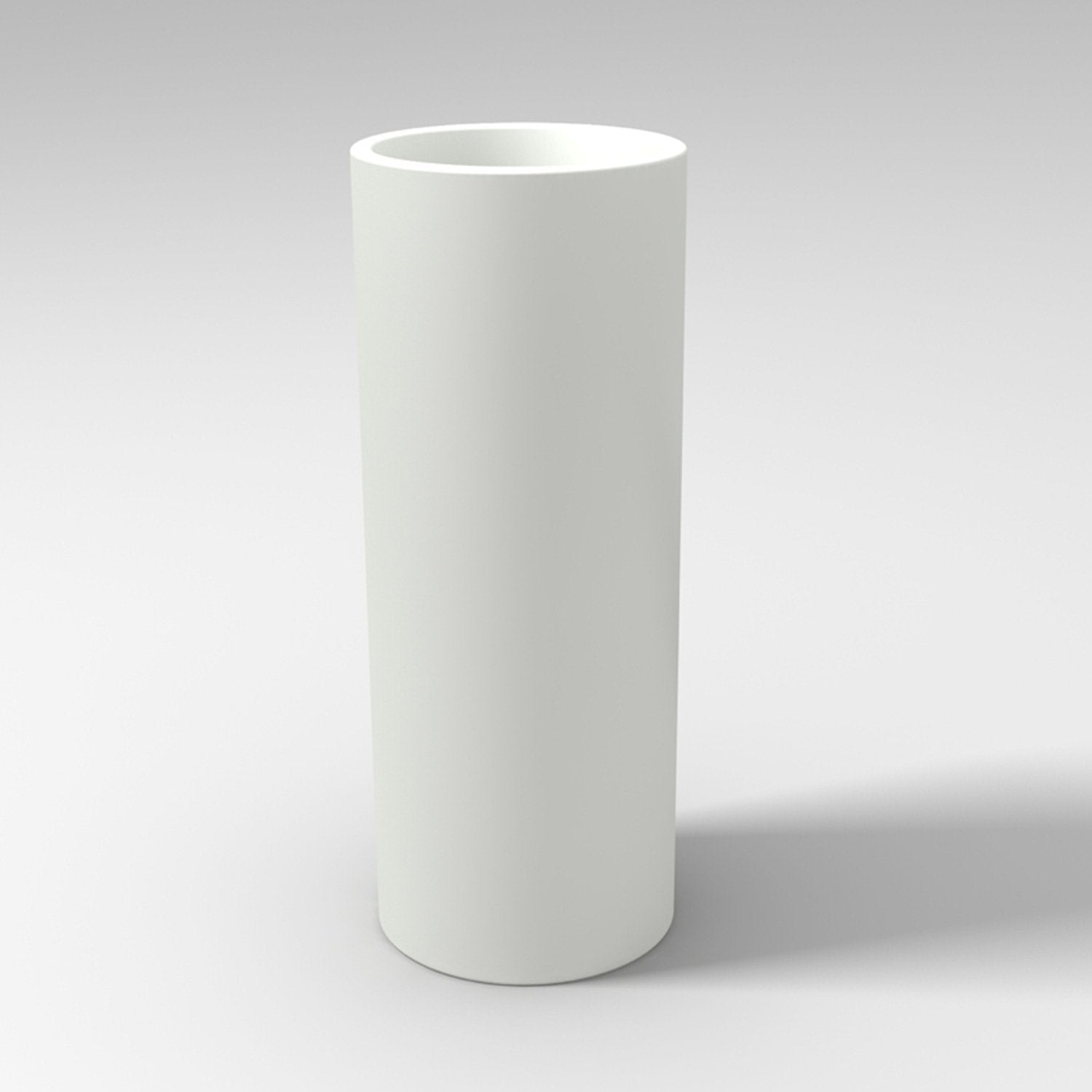 Vaso moderno in resina tondo H 90 Ø 35 Bianco modello Barocco