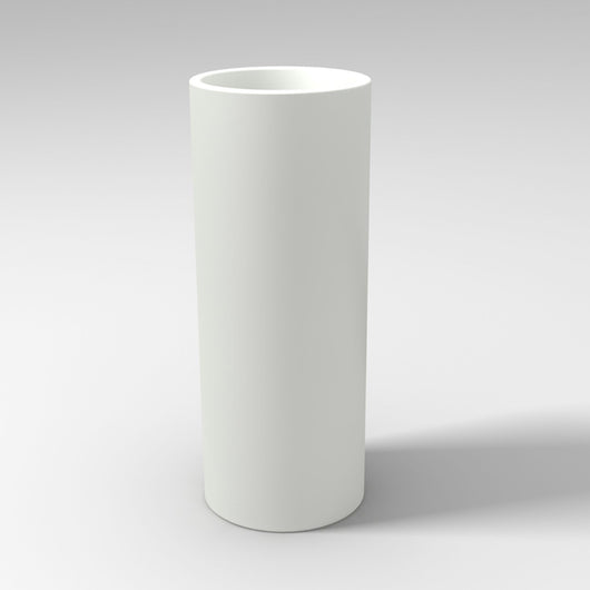 Vaso moderno in resina tondo H 90 Ø 35 Bianco modello Barocco