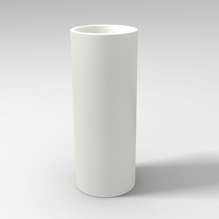Vaso moderno in resina tondo H 90 Ø 35 Bianco modello Barocco