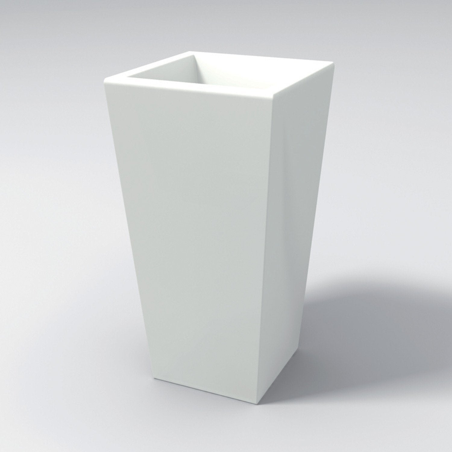 Vaso moderno in resina rettangolare H 65 bianco modello Egizio