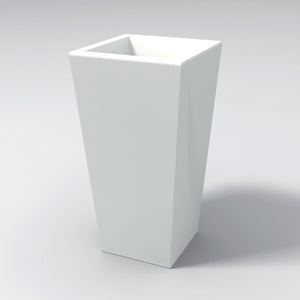 Vaso moderno in resina rettangolare H 65 bianco modello Egizio