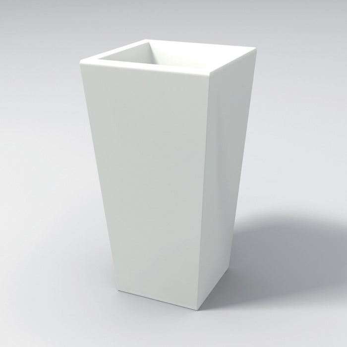 Vaso moderno in resina rettangolare H 65 bianco modello Egizio