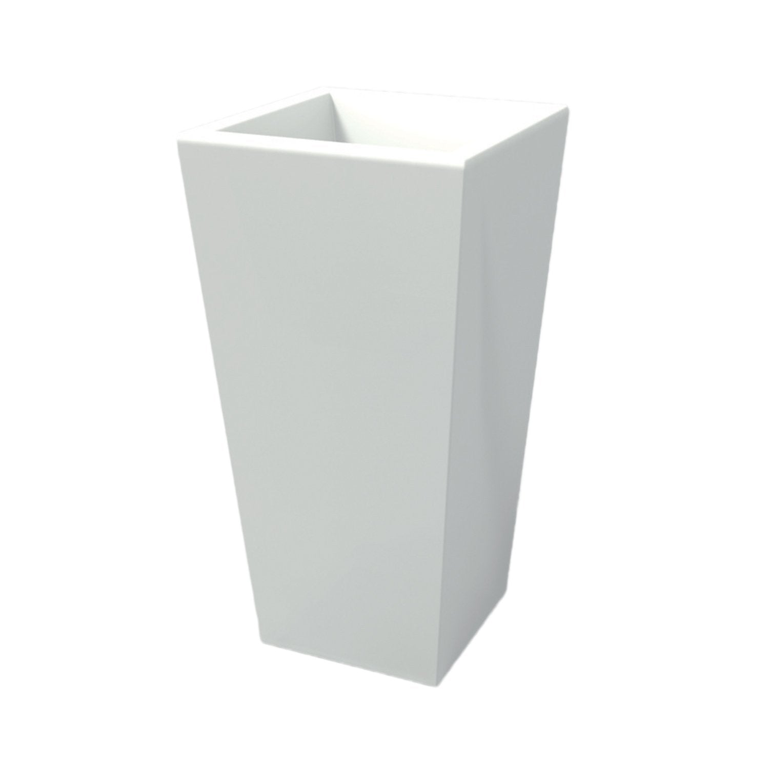 Vaso moderno in resina rettangolare H 105 bianco modello Egizio