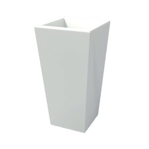 Vaso moderno in resina rettangolare H 105 bianco modello Egizio