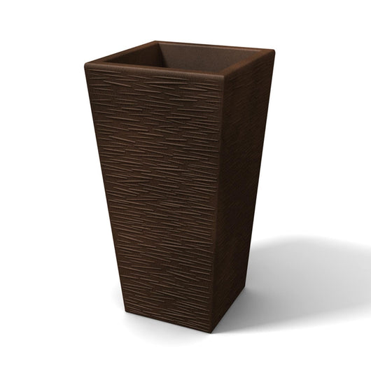 Vaso moderno in resina rettangolare H 65 bronzo finitura rustica modello Egizio