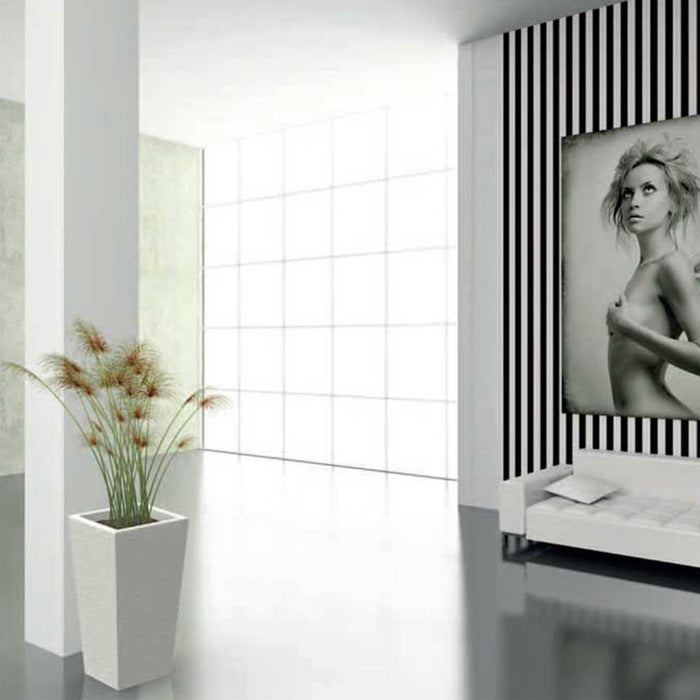 Vaso moderno in resina rettangolare H 65 bronzo finitura rustica modello Egizio