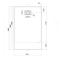 Piatto Doccia 90x120x2 6 cm Tortora Effetto Pietra mod. Strong