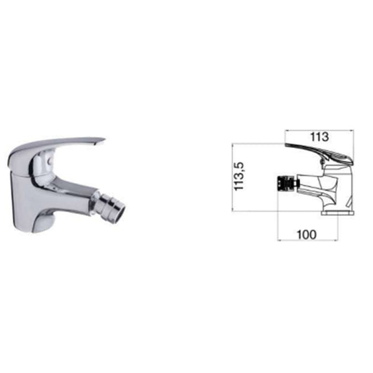 Miscelatore bidet Cromo con Leva monocomando mod. Alice