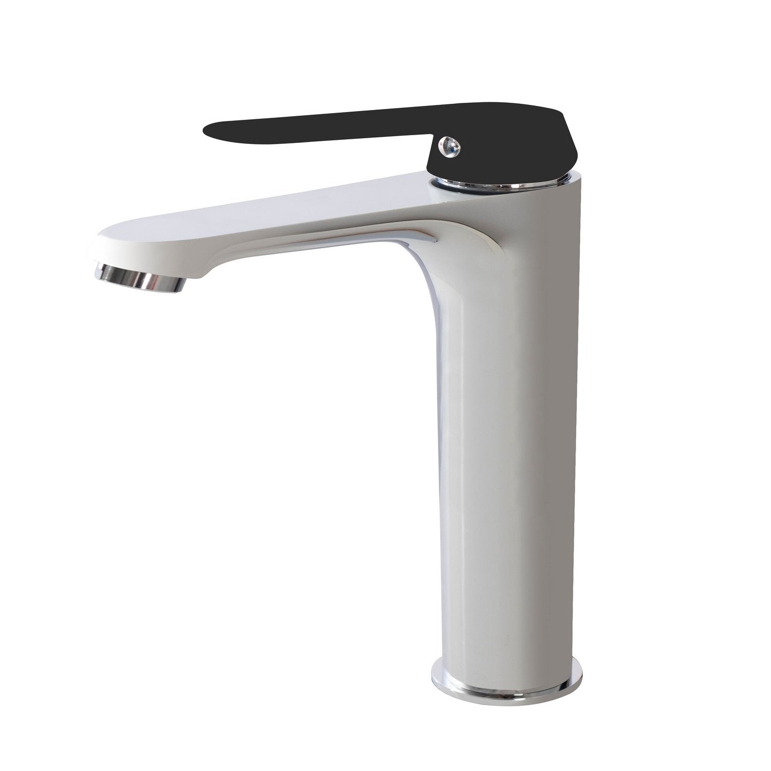 Miscelatore lavabo canna alta Cromo e Nero con Leva monocomando mod. Dream