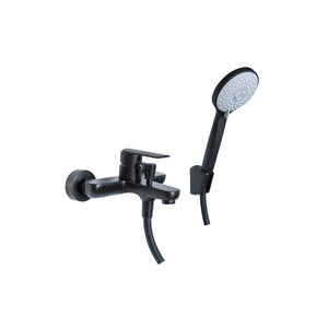 Miscelatore vasca con kit doccia Nero opaco con Leva monocomando mod. Alma