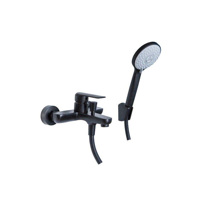 Miscelatore vasca con kit doccia Nero opaco con Leva monocomando mod. Alma