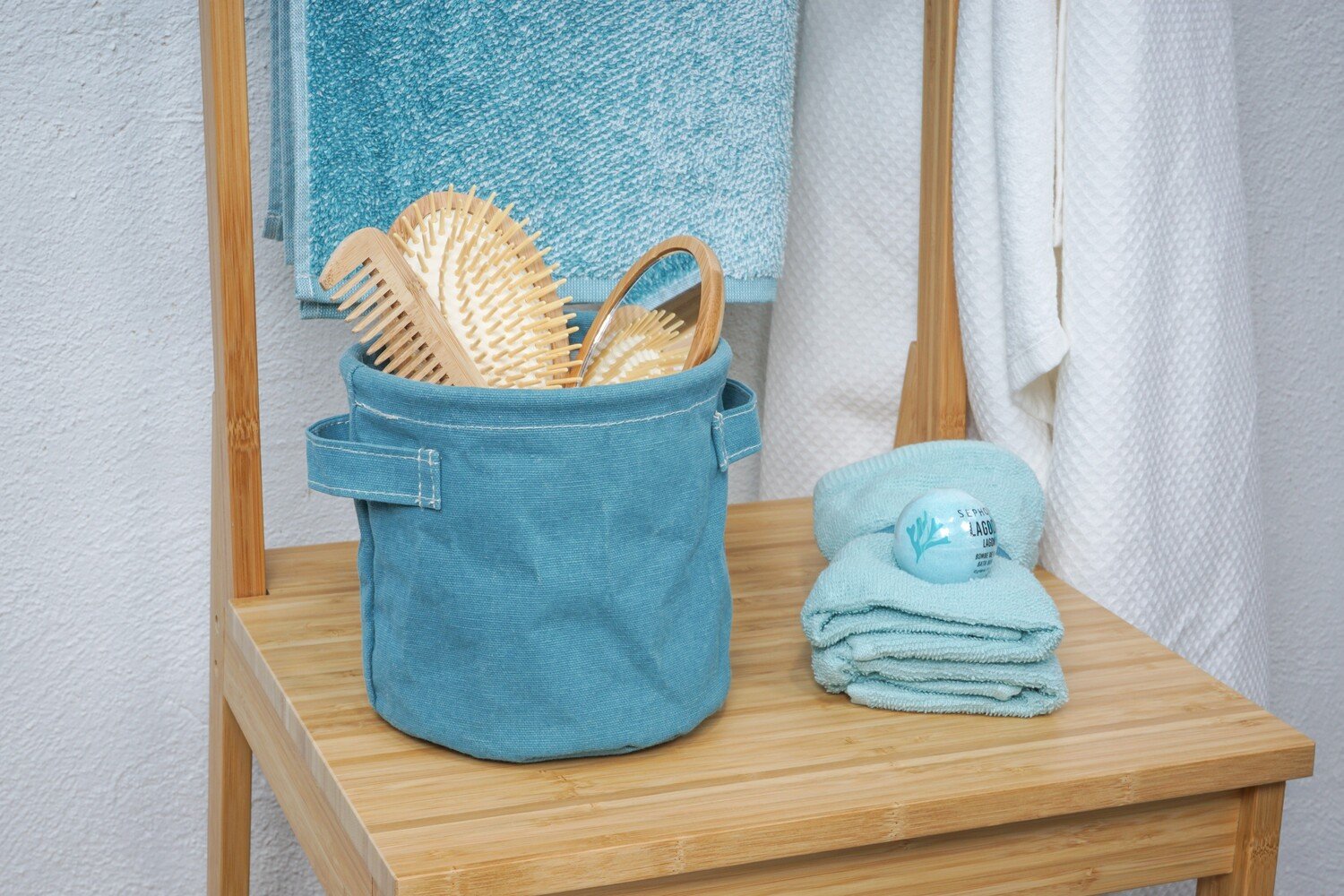 Cesta Multifunzione Turchese in Cotone impermeabile Mod. Pod