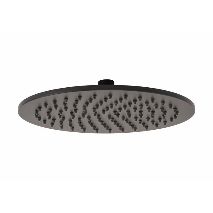 Soffione Doccia Tondo Nero Opaco in Acciaio Inox 18/10 ss Aisi 304 verniciato Ø 30 Mod. Seven Round