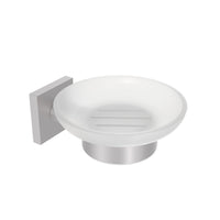 Porta sapone da parete Satinato in Acciaio Inox e vetro Mod. Hotel Maison Satin