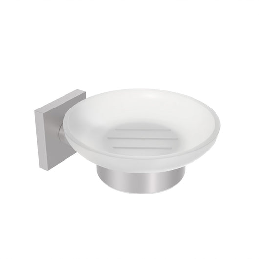 Porta sapone da parete Satinato in Acciaio Inox e vetro Mod. Hotel Maison Satin