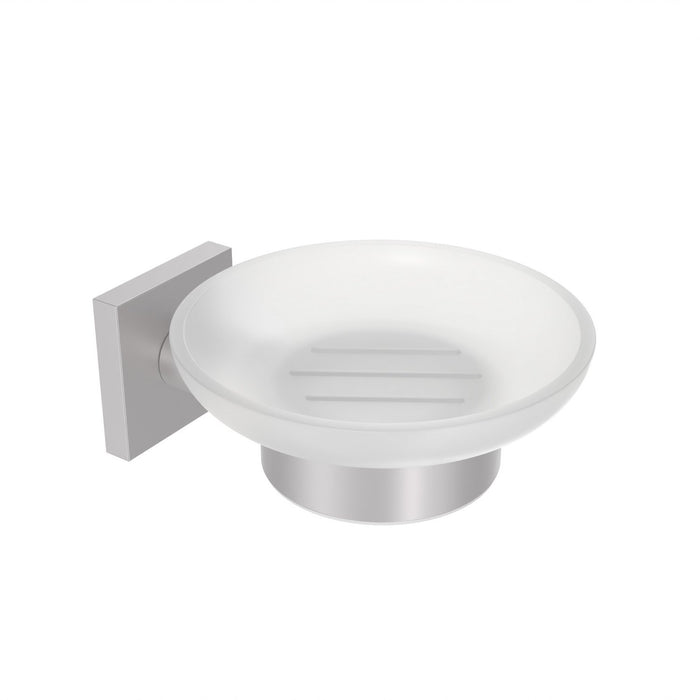 Porta sapone da parete Satinato in Acciaio Inox e vetro Mod. Hotel Maison Satin