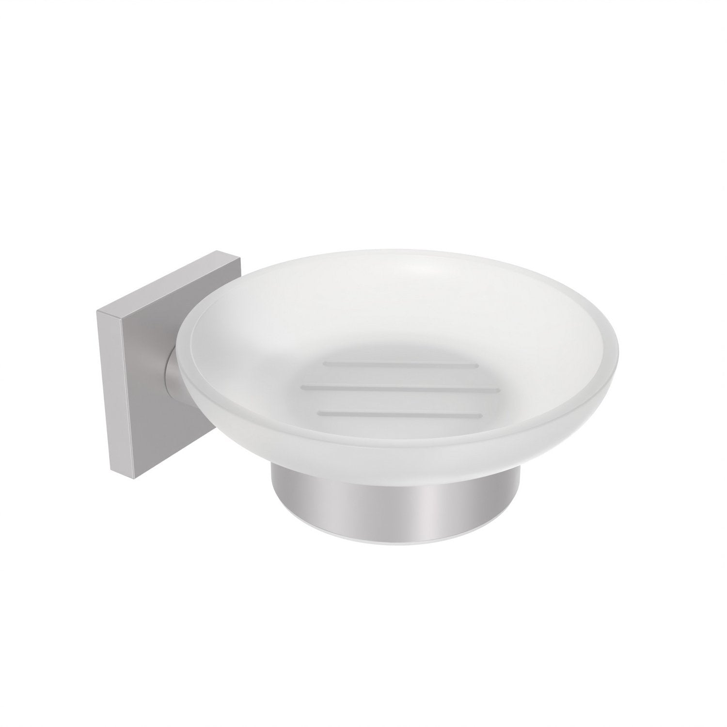 Porta sapone da parete Satinato in Acciaio Inox e vetro Mod. Hotel Maison Satin