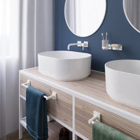 Porta sapone da parete Bianco Opaco in Acciaio verniciato e vetro Mod. Hotel Maison White