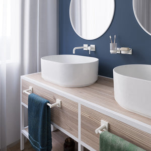 Porta sapone da parete Bianco Opaco in Acciaio verniciato e vetro Mod. Hotel Maison White