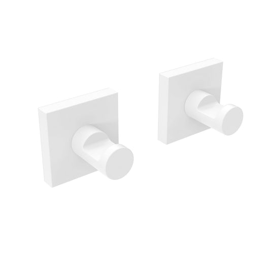 Coppia appendiabito da parete Bianco Opaco in Acciaio verniciato Mod. Hotel Maison White