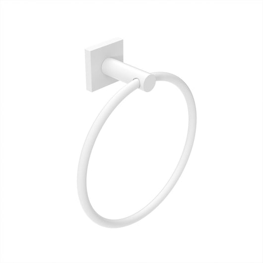 Porta asciugamani ad anello da parete Bianco Opaco in Acciaio verniciato Mod. Hotel Maison White