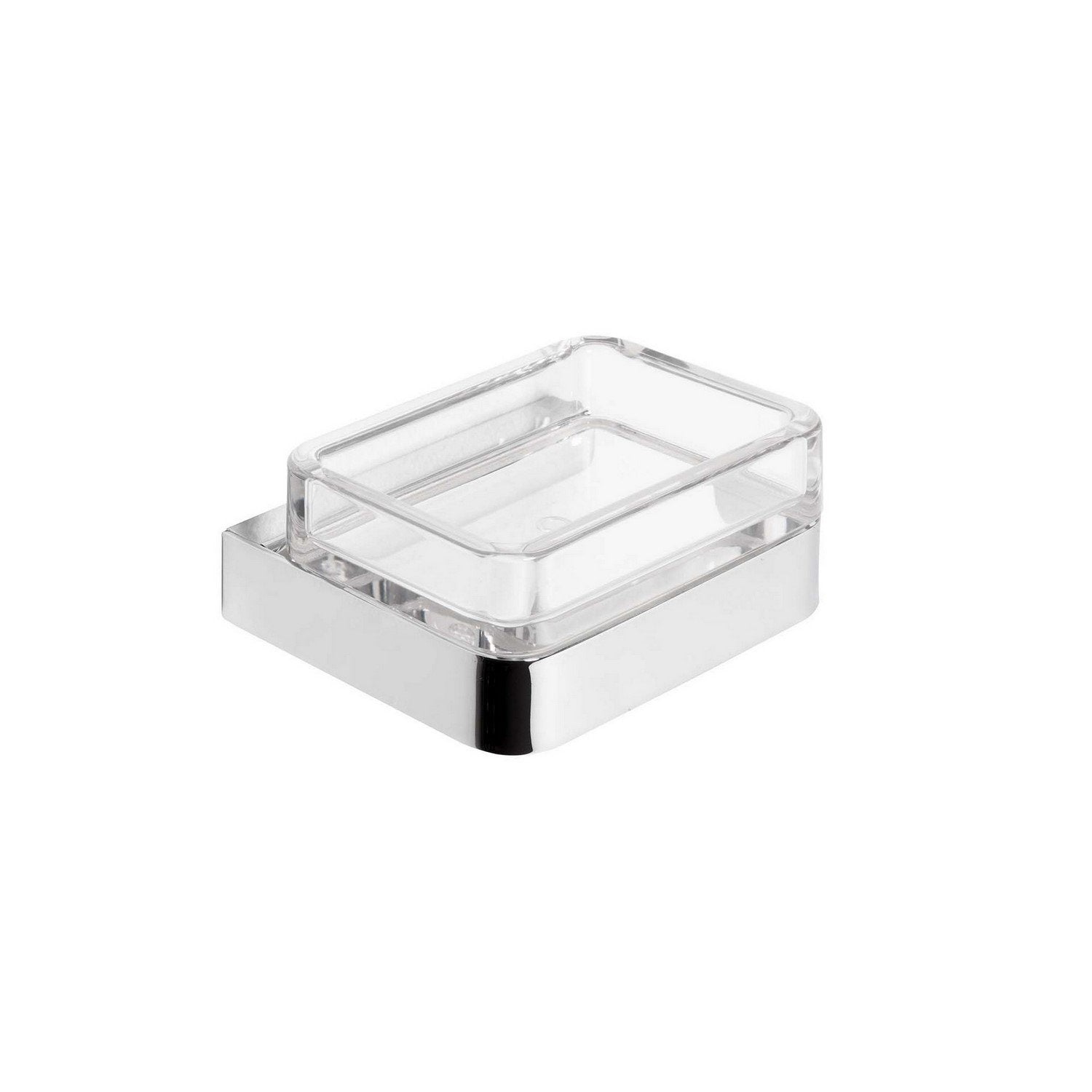 Porta sapone da parete Cromo in Acciaio cromato  SAN e ABS Mod. 25 Cromo