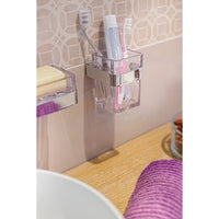 Porta spazzolini da parete Cromo in Acciaio cromato  SAN e ABS Mod. 25 Cromo