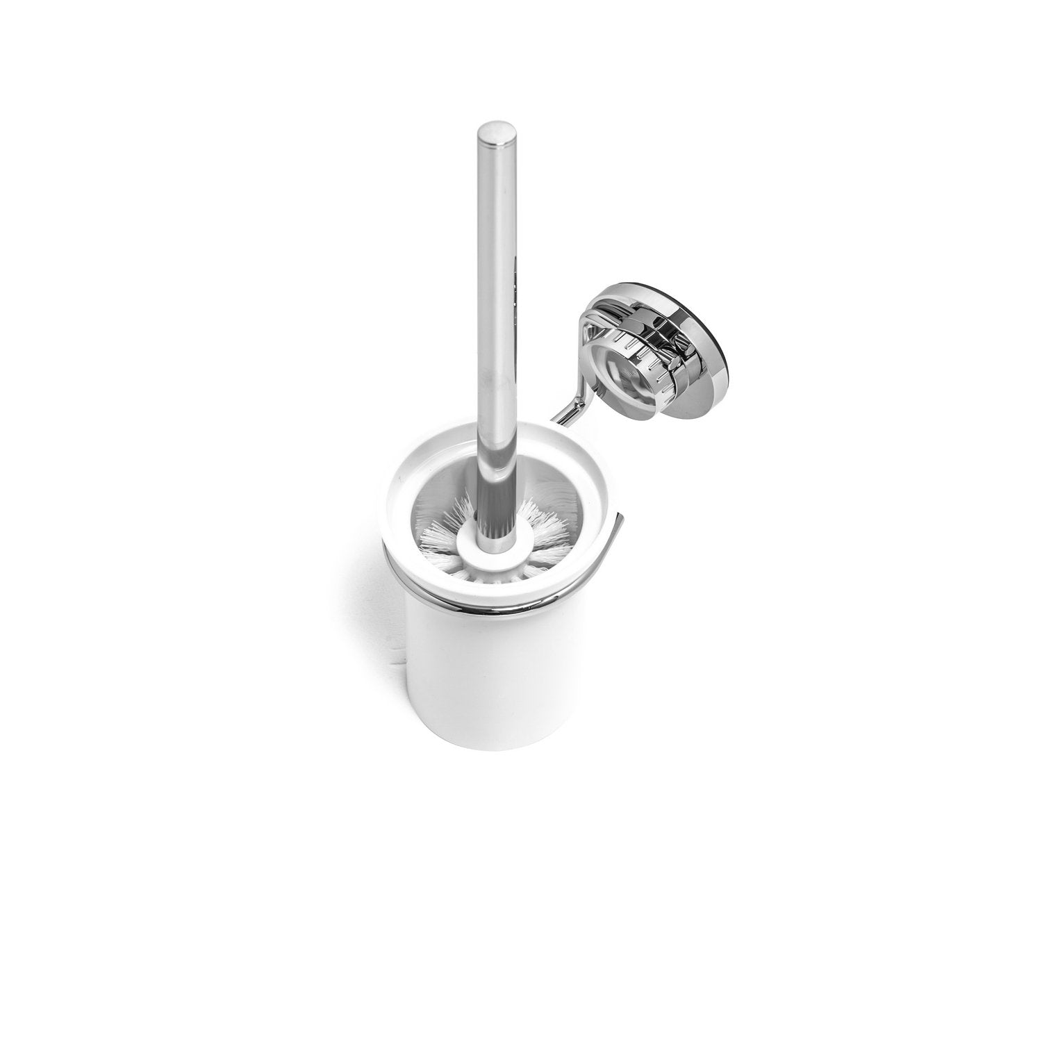 Porta scopino da parete Cromo in Acciaio cromato  SAN e ABS Mod. New chrome 2.0