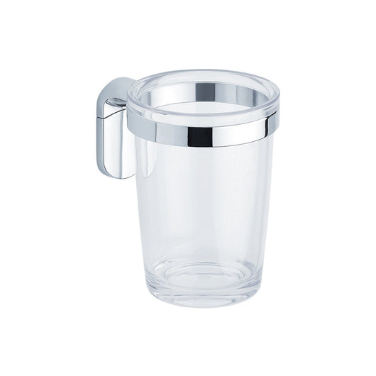 Porta spazzolini da parete Cromo in Acciaio cromato  SAN e ABS Mod. Zero