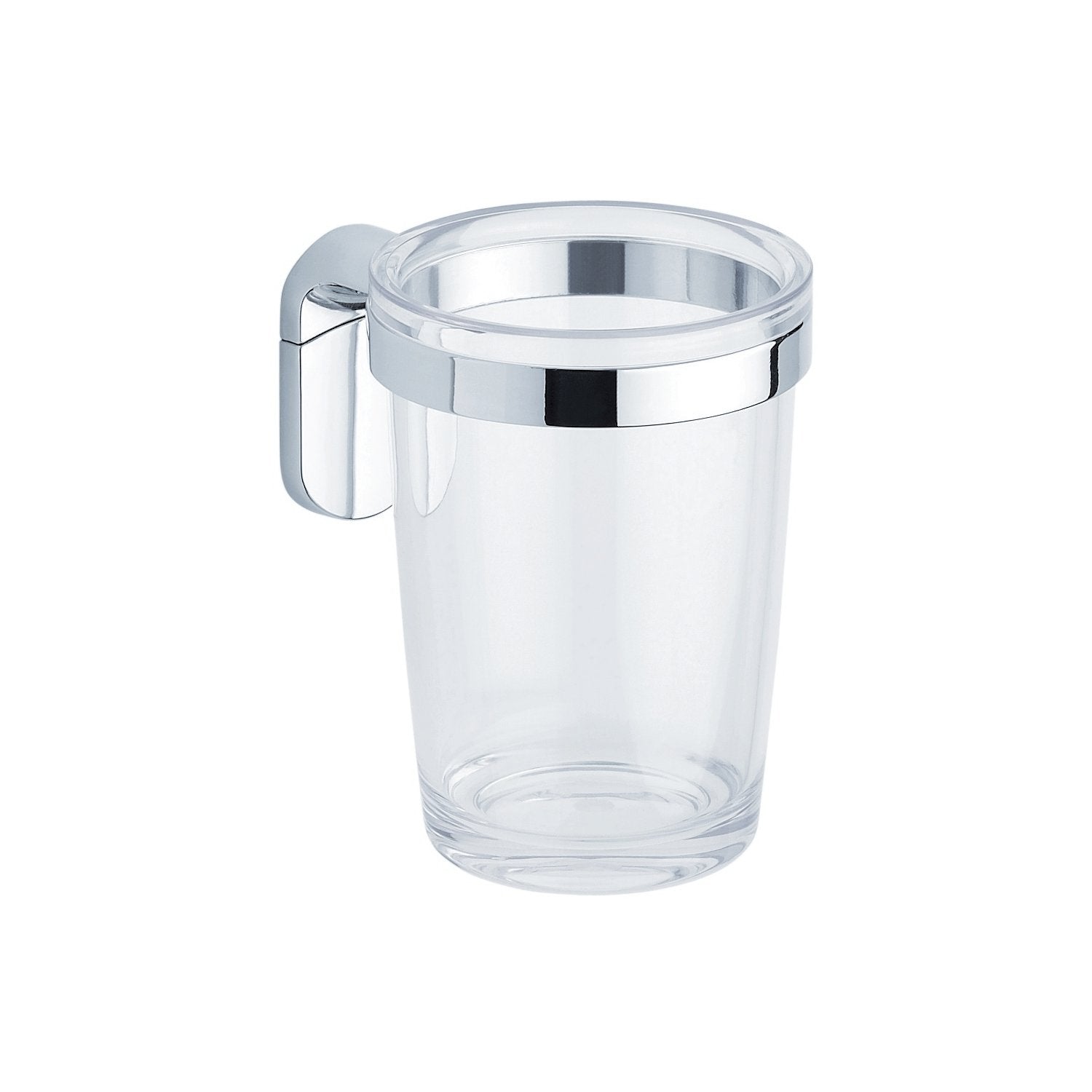 Porta spazzolini da parete Cromo in Acciaio cromato  SAN e ABS Mod. Zero