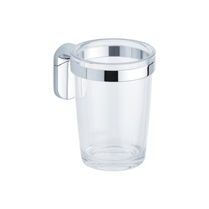 Porta spazzolini da parete Cromo in Acciaio cromato  SAN e ABS Mod. Zero