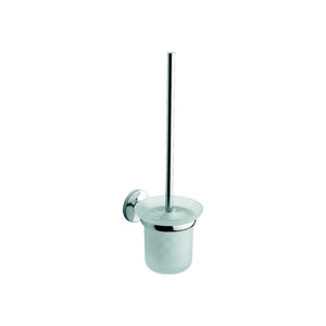 Porta scopino da parete Cromo in Acciaio cromato e vetro Mod. One cromo