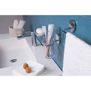 Porta spazzolini da parete Cromo in Acciaio cromato e SAN Mod. Bird