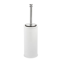 Porta scopino da terra Bianco Cromo in Ottone cromato e porcellana Mod. Impero