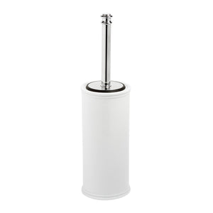 Porta scopino da terra Bianco Cromo in Ottone cromato e porcellana Mod. Impero