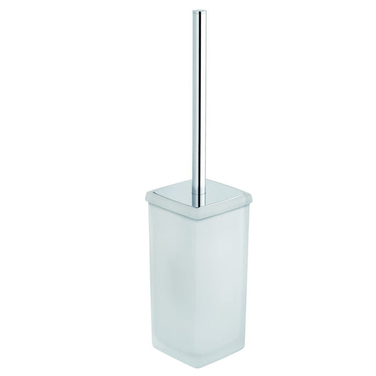 Porta scopino da terra Cromo in Ottone cromato e vetro Mod. Aida