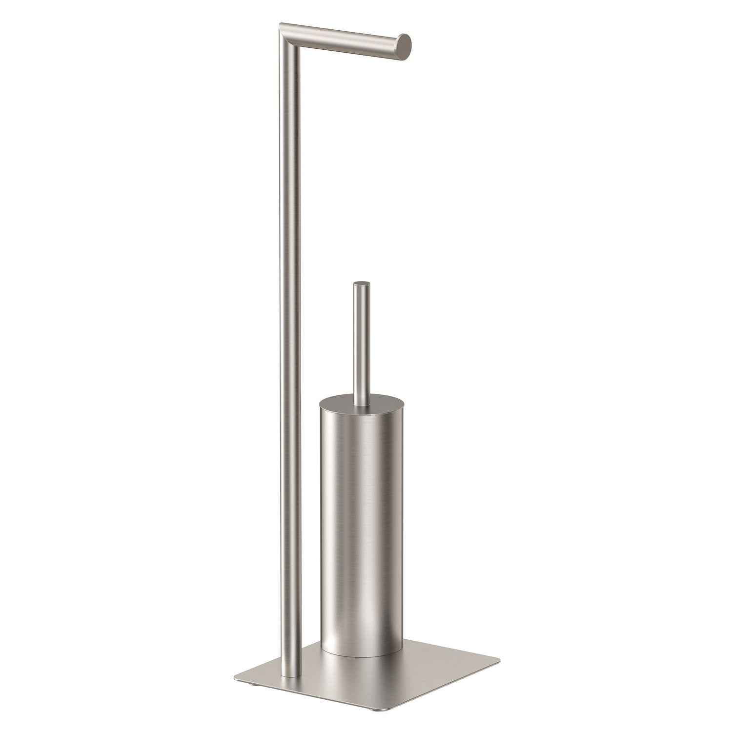 Piantana porta scopino Poseidon da terra Spazzolato in Acciaio Mod. Top line