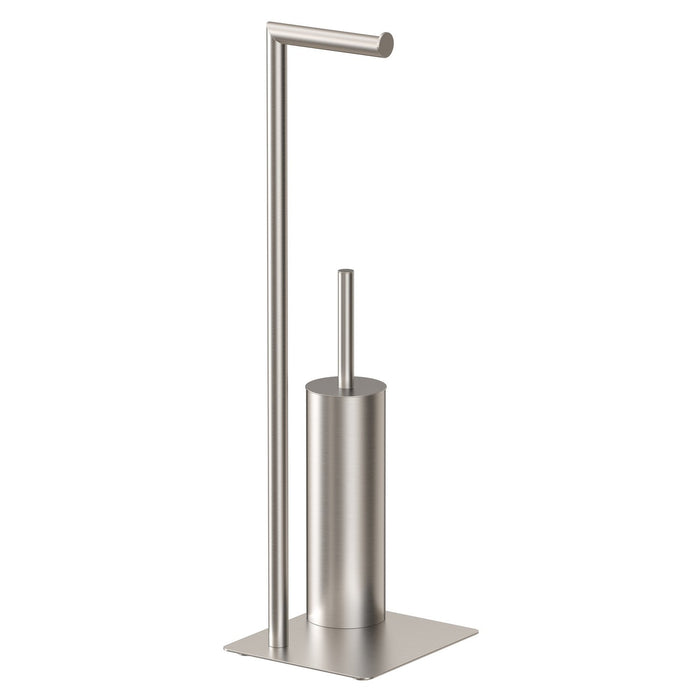 Piantana porta scopino Poseidon da terra Spazzolato in Acciaio Mod. Top line