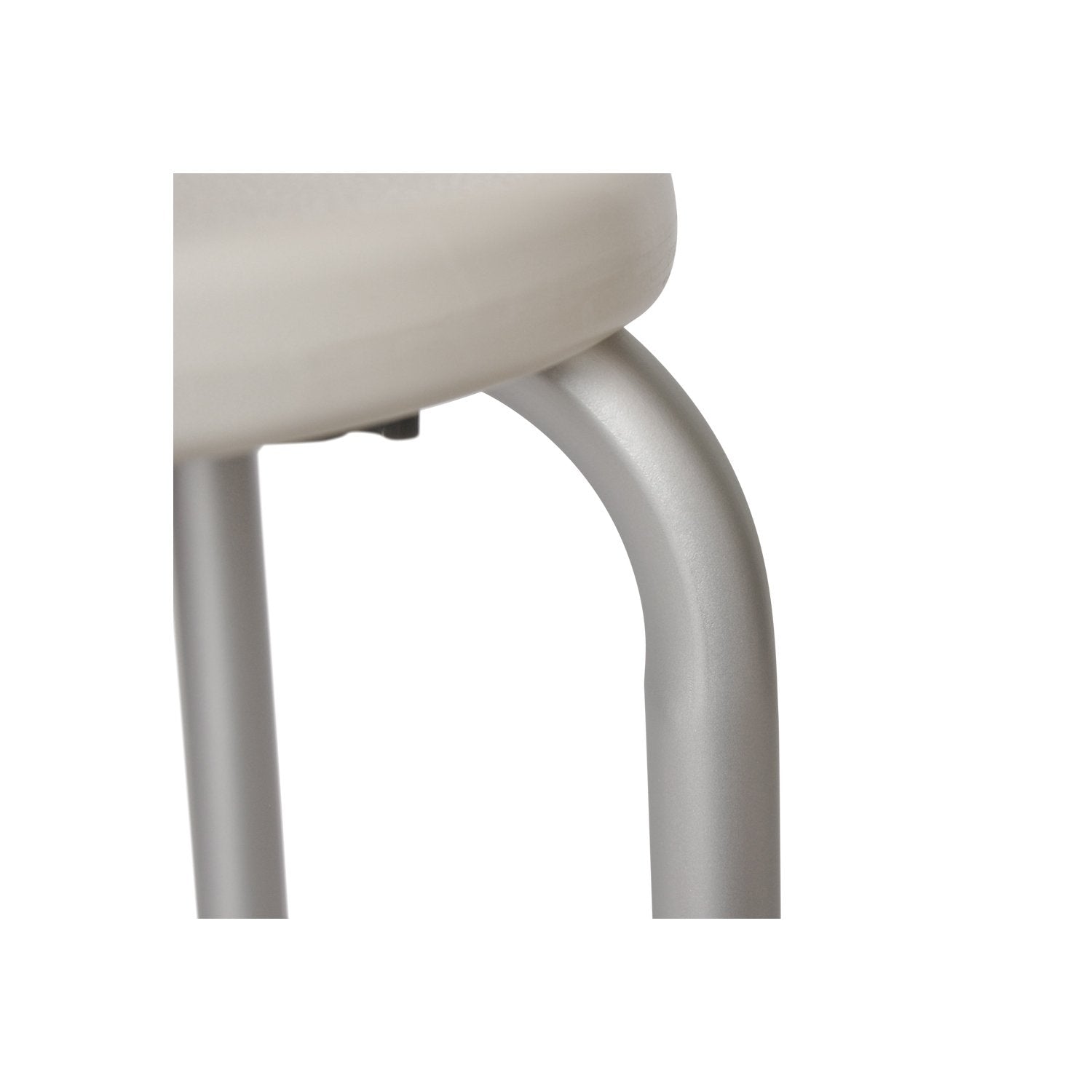 Sgabello 4 gambe  Bianco in Alluminio e Resine termoplastice Mod. Safe