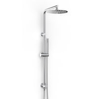 Saliscendi Doccia con soffione e doccetta Satinata in Acciaio inox e ottone spazzolato Mod. Zeus satin