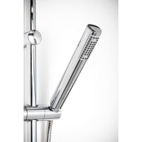 Saliscendi Doccia con soffione e doccetta Satinata in Acciaio inox e ottone spazzolato Mod. Poseidon satin