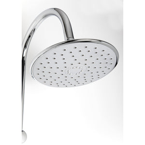 Saliscendi Doccia con soffione e doccetta Satinata in Acciaio inox e ottone spazzolato Mod. Poseidon satin