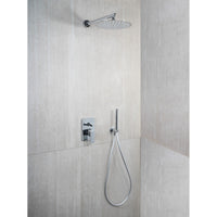 Saliscendi Doccia con soffione e doccetta Cromo in Acciaio inox e ottone cromato Mod. Hera